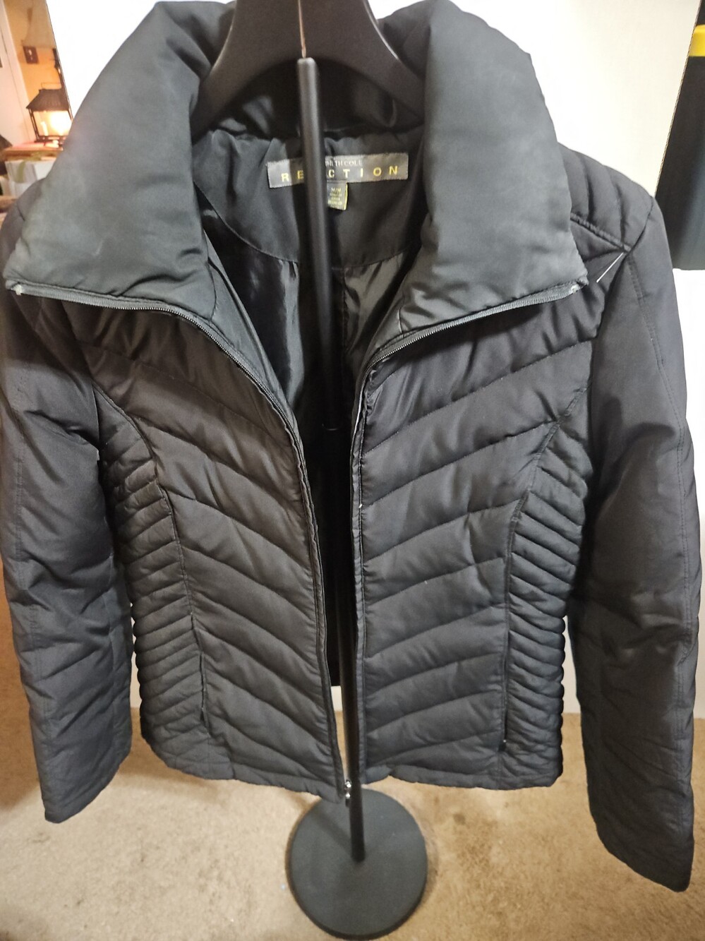 Kenneth Cole Reaction Womens Quilted Puffer Jacket M